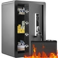 thumbnail image 1 of VEVOR Security Safe Box 2.2 Cubic Feet Fingerprint Digital Keypad Lock Box Safe Fingerprint Safe Box with Inner LED Light Fire Resistant Home Safe Steel for Cash Gold 15.75x13x23.6 inch, 1 of 8