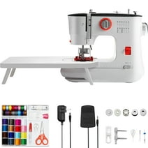 BENTISM Sewing Machines, 12 Built-in Stitches Mini Portable Sewing Machine with Reverse Sewing, Dual Speed Beginner Sewing Machine Extension Table Foot Pedal, Accessory Kit Family Home