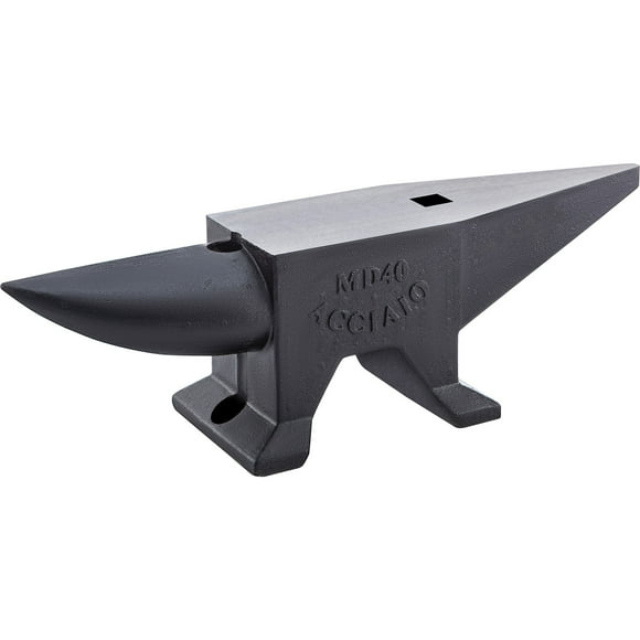BENTISM Single Horn Anvil, 88 Lbs Blacksmith Anvil Steel with Large Countertop and Stable Base, High Hardness Rugged Round Horn Anvil Blacksmith, for Bending, Shaping