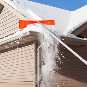 VEVOR Snow Rake 25'' ABS Blade Snow Removal Tool 21ft Aluminium Roof Shovel
