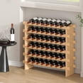 thumbnail image 1 of BENTISM Stackable Modular Wine Rack Bamboo Wood Display Shelf 6-Tiers, 1 of 7