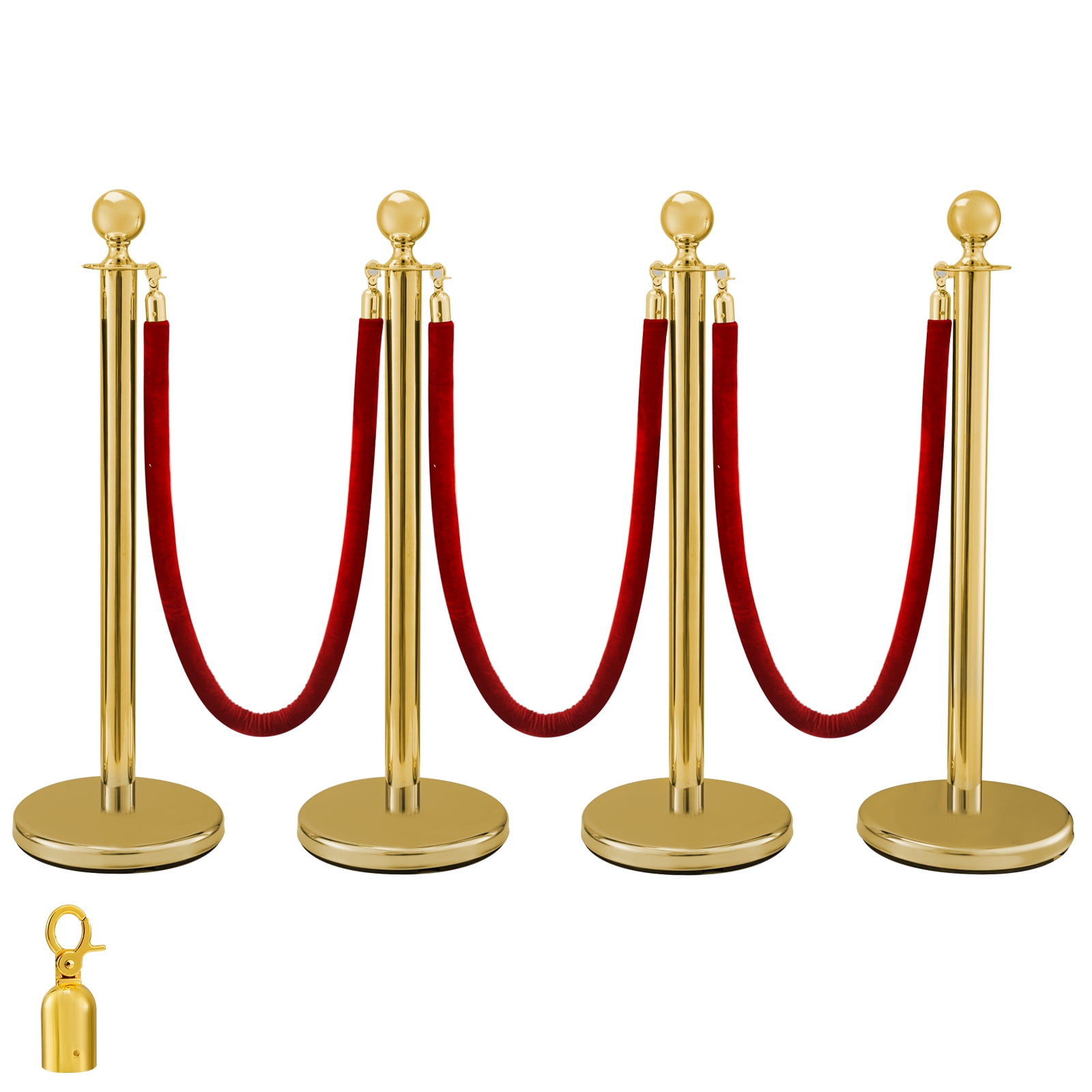 BENTISM Stainless Steel Crowd Control Stanchions And Velvet Ropes Ball
