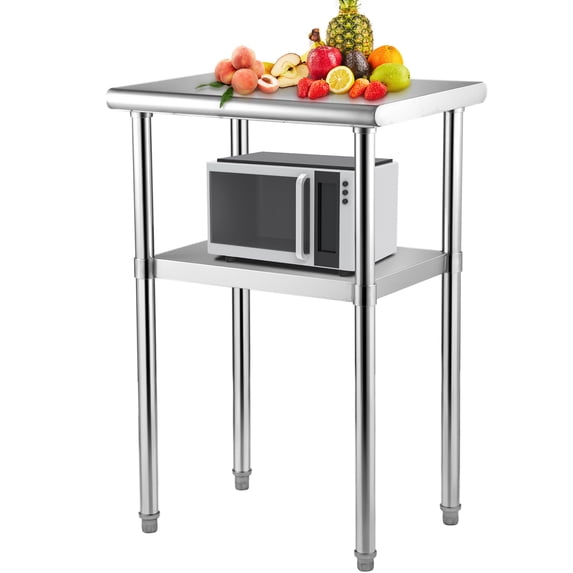 VEVOR Stainless Steel Work Prep Table Commercial Food Prep Table 24x18x36in