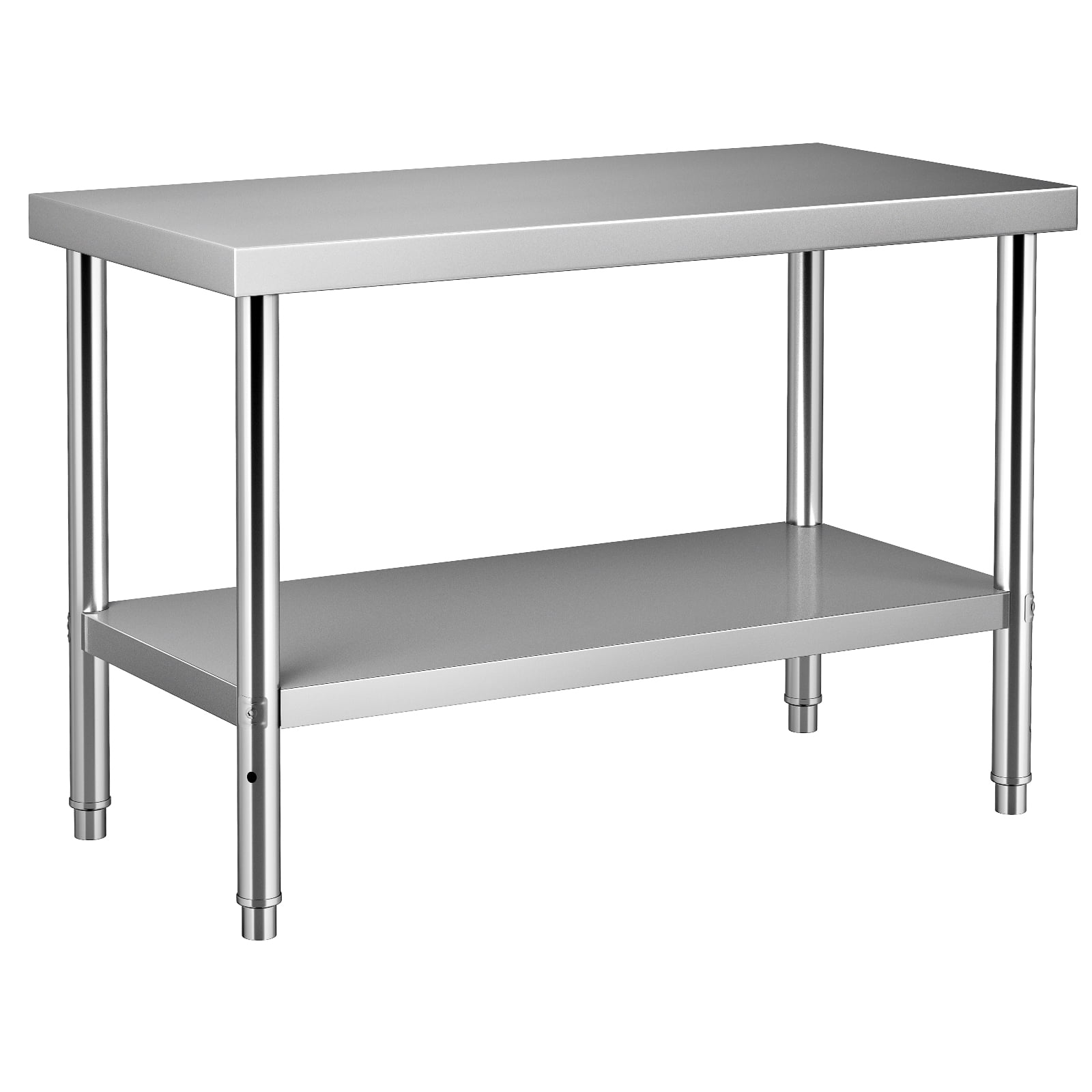 VEVOR 48" Stainless Steel Heavy Duty Work Table with Adjustable Shelf