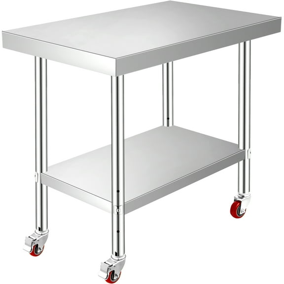 VEVOR Stainless Steel Work Table | 24" x 12" | Food Prep | Utility Work Station