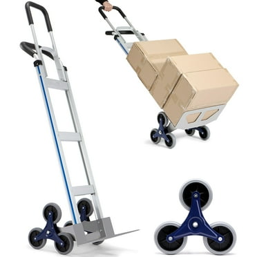 BENTISM Stair Climbing Cart, 550 lbs Load Capacity, Aluminum Hand Truck Dolly with Dual Handles, Integrated Frame & Nonslip Rubber Wheels, Multipurpose Stair Climber for Warehouse Shopping Airport