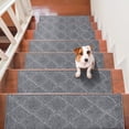 thumbnail image 1 of VEVOR Stair Treads 9" x 28" Stairs Carpet Non Slip 15 pcs Indoor Stair Runner for Wooden Steps, Anti Slip Carpet Soft Edging Stair Rugs Mats for Kids Elders and Dogs, Gray, 1 of 9