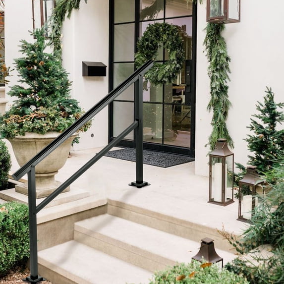 BENTISM Staircase and Railing Handrails with Blind Rivet Nuts Screws, Aluminum Alloy Black