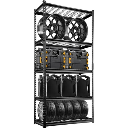 VEVOR Storage Shelving Unit 5-Tier Adjustable 36"W x 16"D x 72"H, 2000 lbs Load Heavy Duty Garage Shelves Metal Organizer Wire Rack