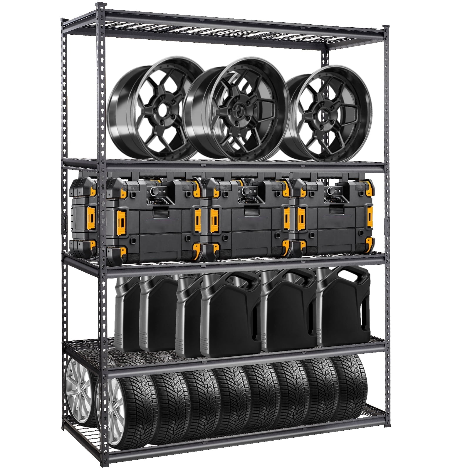 VEVOR Storage Shelving Unit 5-Tier Adjustable 60"W x 24"D x 78"H, 2000 lbs Load Heavy Duty Garage Shelves Metal Organizer Wire Rack