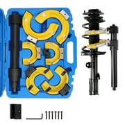 BENTISM Strut Spring Compressor Set, Macpherson Strut Spring Compressor Kit, Interchangeable Fork Strut Coil Extractor Remover Tool, with Yellow Protective Sleeve and Carrying Case