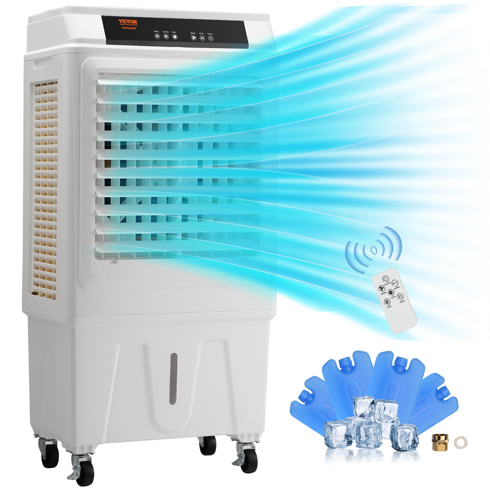 BENTISM 3-in-1 Evaporative Cooler, 9 Gal/34 L Portable Air Cooler 3100 CFM Swamp Cooler with Remote Control 12 H Timer Air Cooler, 3 Wind Speeds for Outdoor Indoor Use