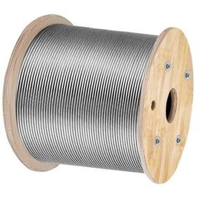 VEVOR T316 1x19 Stainless Steel Cable 1/8" Cable Rail Wire Rope Aircraft Cable 500FT