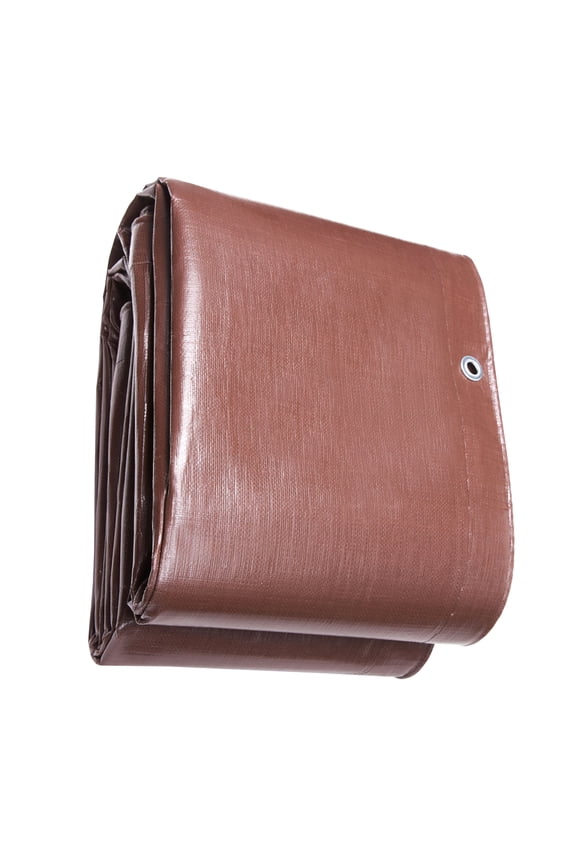 Tarp, 20x40ft 16 Mil, Heavy Duty Waterproof Tarpaulin, Outdoor Cover with Grommets & Reinforced Edges for Trucks, RVs, Boats, Camping, Brown