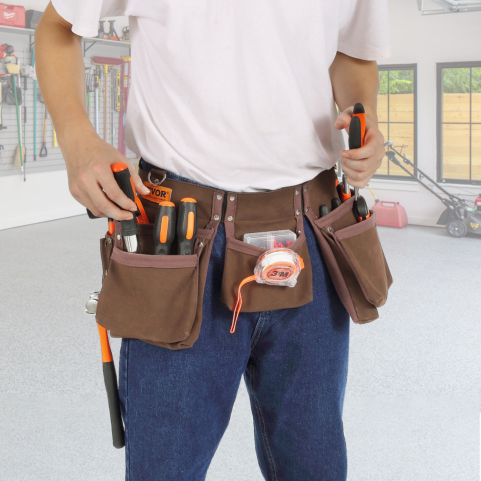 BENTISM Tool Belt Carpenter Construction Tool Pouch 13 Pockets 29 54 Waist Size