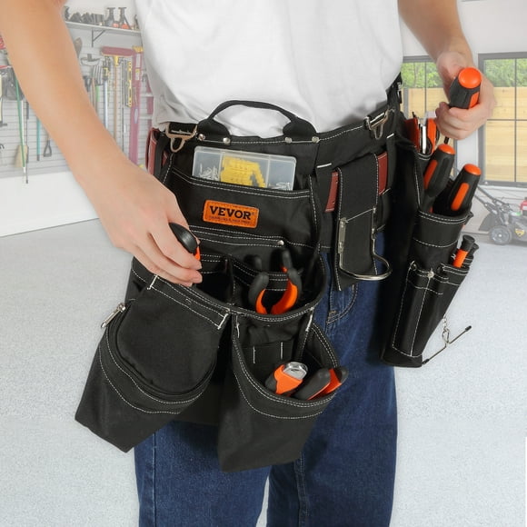 BENTISM Tool Belt Carpenter Construction Tool Pouch 32 Pockets 32"-54" Waist Size