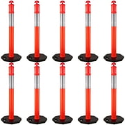 BENTISM Traffic Delineator Post Channelizer Cone 44” Delineator Post Kit Set of 10
