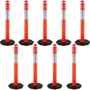 BENTISM Traffic Delineator Posts Channelizer Cone 44" Delineator Post Kit Set of 9