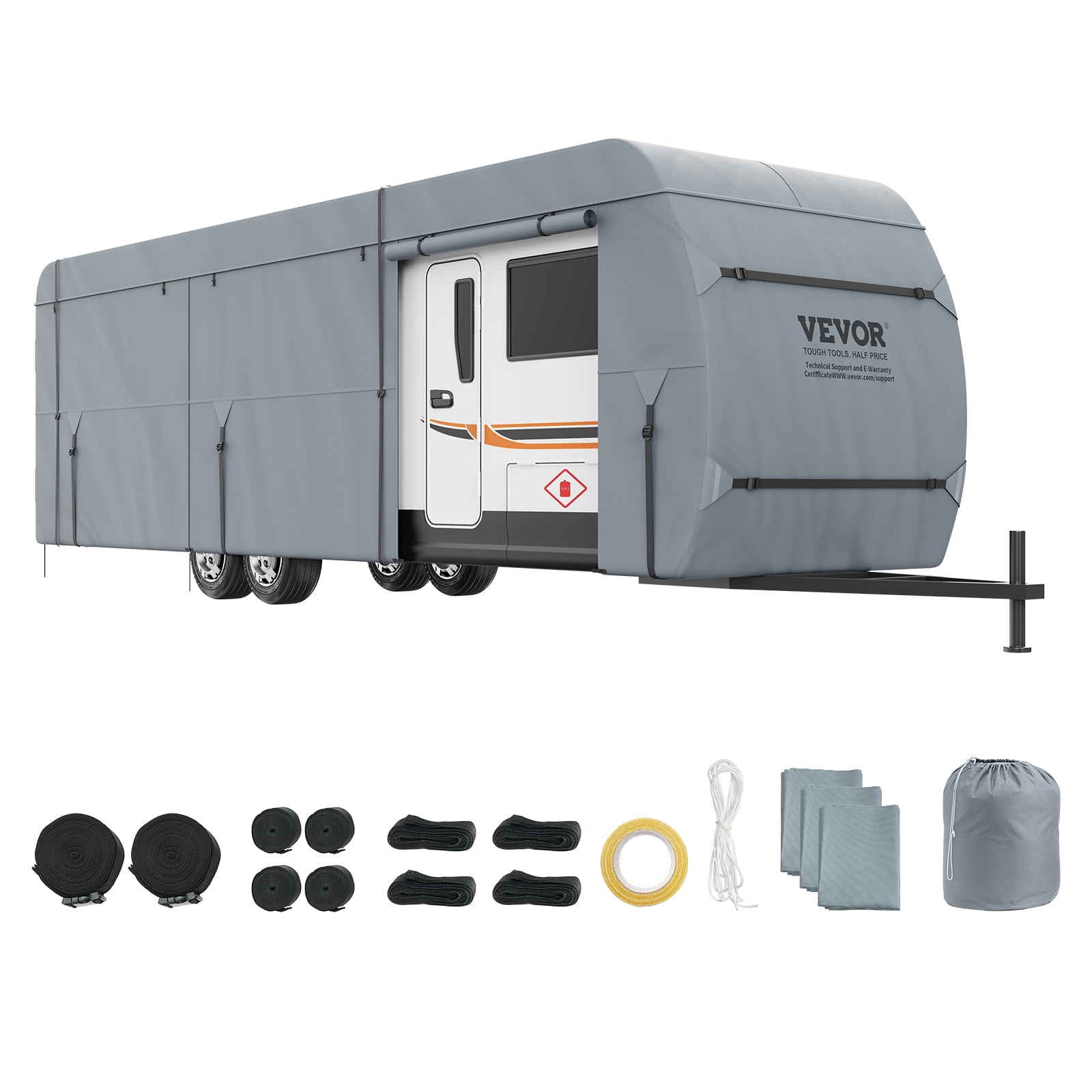 Qiilu 4 Stks 27-29 Wielbescherming Cover, Band Cap Zilver voor Auto RV SUV Truck Trailer