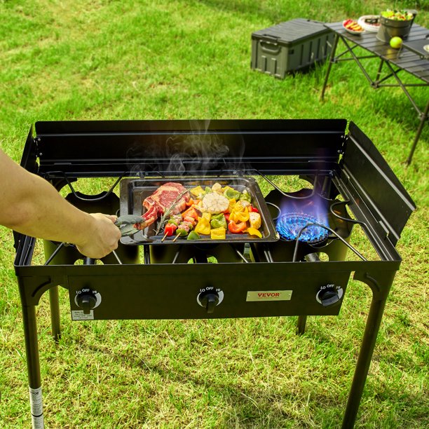 BENTISM Triple Burner Outdoor Camping Stove Cooking Stove Portable BBQ