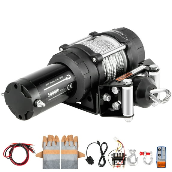 BENTISM Truck Winch Electric Winch 5,000LBS 12V Power Winch 13M Steel Cable for UTV, ATV
