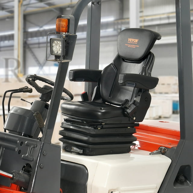 BENTISM Universal Forklift Seat Adjustable Tractor Seat with Seatbelt