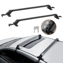 BENTISM Universal Roof Rack Cross Bars, 41.3" Aluminum Roof Rack Crossbars, Fit Roof without Side Rail, 155 lbs Load Capacity, Adjustable Bare Roof Crossbars with Locks, for SUVs, Sedans, and Vans