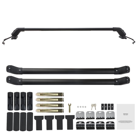 VEVOR Roof Rack Cross Bars, 41.3" Aluminum Roof Rack Crossbars, Fit Roof without Side Rail, 155 lbs Load Capacity, Adjustable Bare Roof Crossbars with Locks, for SUVs, Sedans