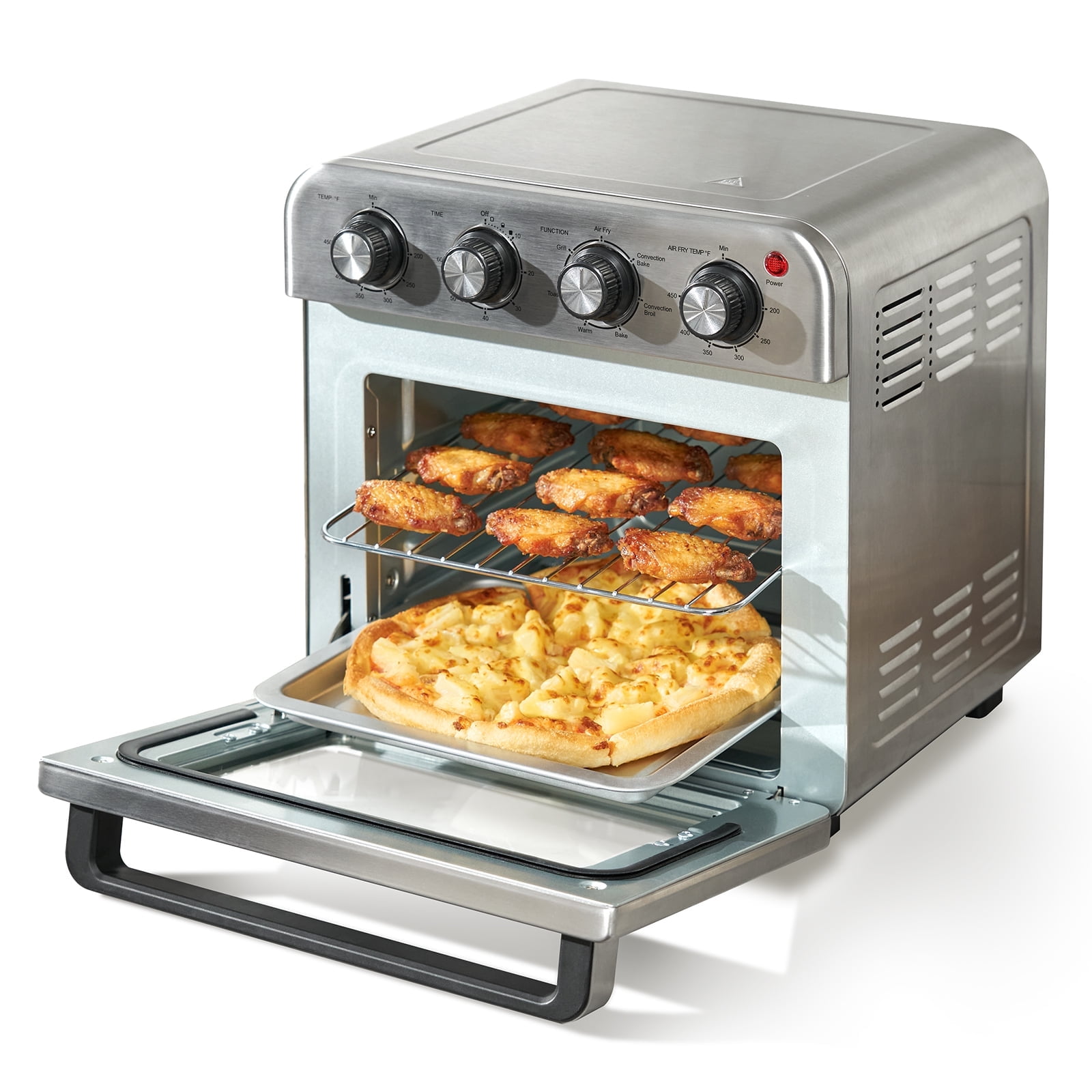 VEVOR 7-IN-1 Air Fryer Toaster Oven Convection Oven Countertop Stainless Steel 18L 1800W