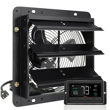 BENTISM VV-ECPQS-10 820 CFM 15W Aluminum Alloy Shutter Exhaust Fan - Black