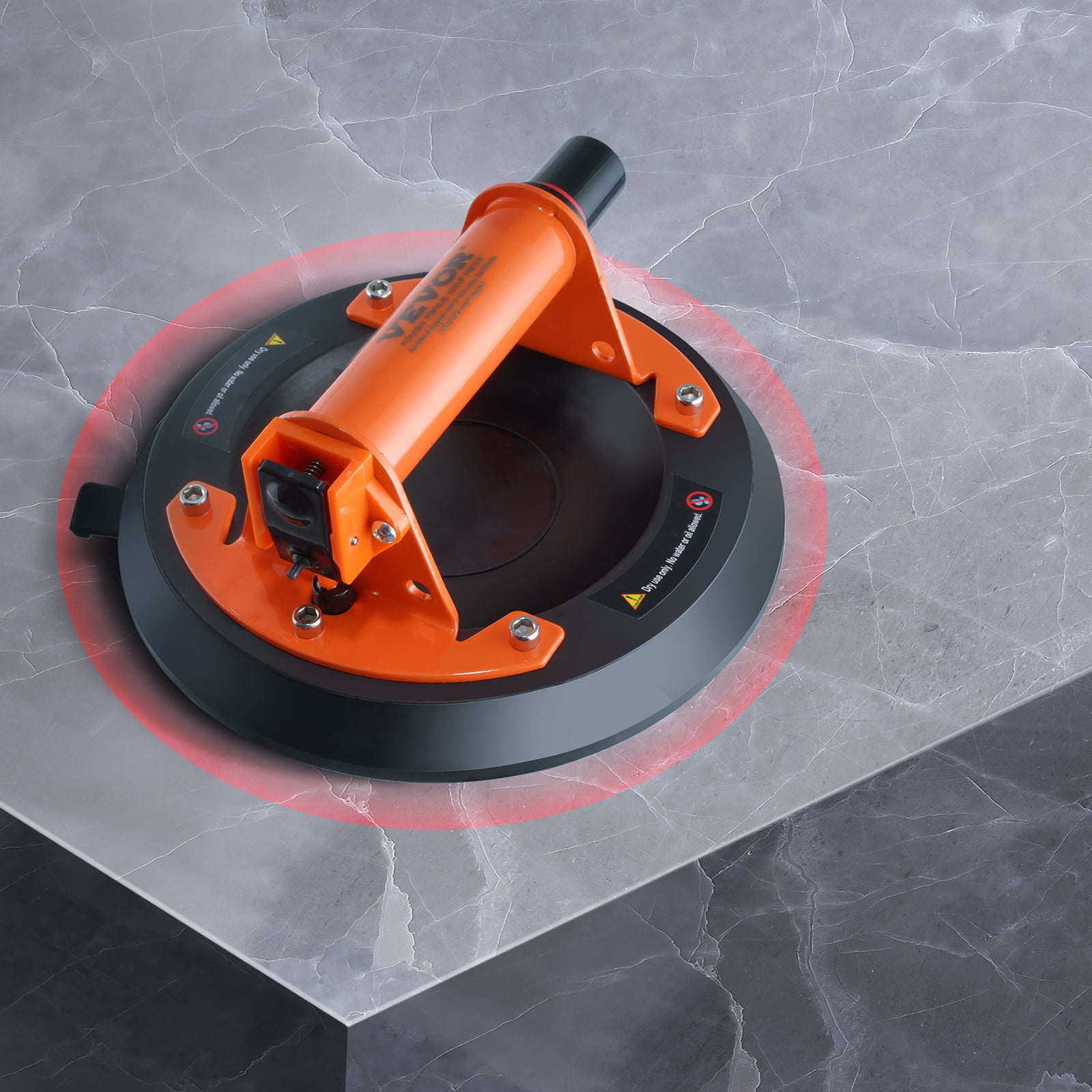 BENTISM Vacuum Suction Cup Glass Lifter 8" 615 lbs Load with ABS Handle ...