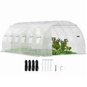 VEVOR Walk-in Tunnel Greenhouse Galvanized Frame & Waterproof Cover 20x10x7 ft