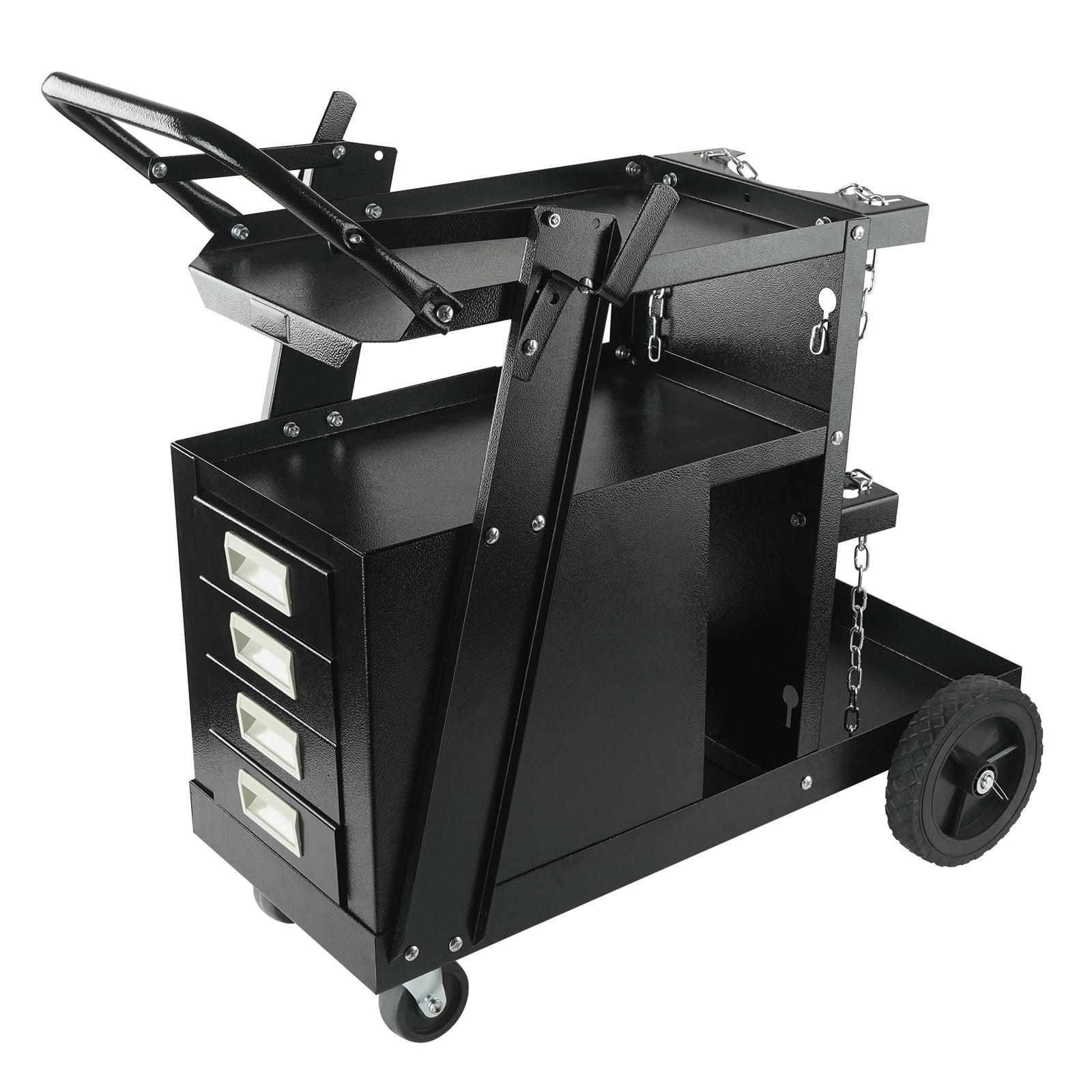 BENTISM Welding Cart, 2Tier 4 Drawers Welder Cart with 265 LBS Weight
