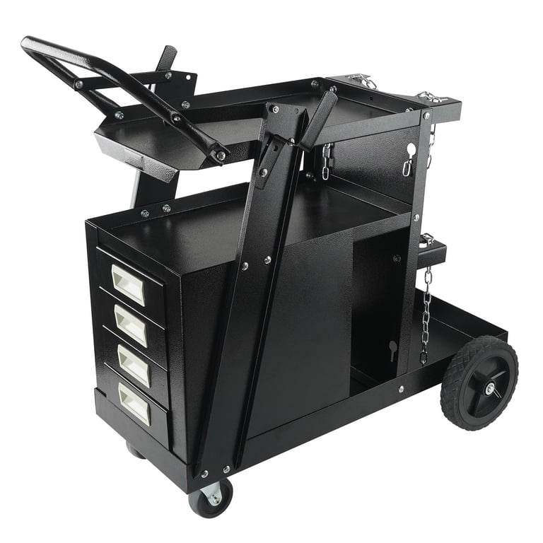 Iptienda Welding Cart Cover – 28”x12”x36”, Waterproof 500D Oxford, For TIG/MIG Rolling Carts, With Vents & Drawstring, Black