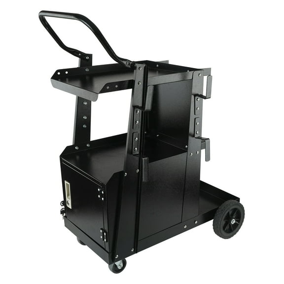 BENTISM Welding Cart, 2-Tier Welder Cart for TIG MIG Welder and Plasma Cutter, 400 lbs Welder Cart  with Anti-Theft Lockable Cabinet 360° Rolling Welding Trolley