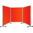 thumbnail image 1 of BENTISM Welding Screen 6' x 6' Welding Curtains Flame Retardant 3 Panel Welding Curtain with Frame and Wheels, Translucent Welding Shield, Flame Resistance Weld Curtain, Adjustable Size, Red, 1 of 8