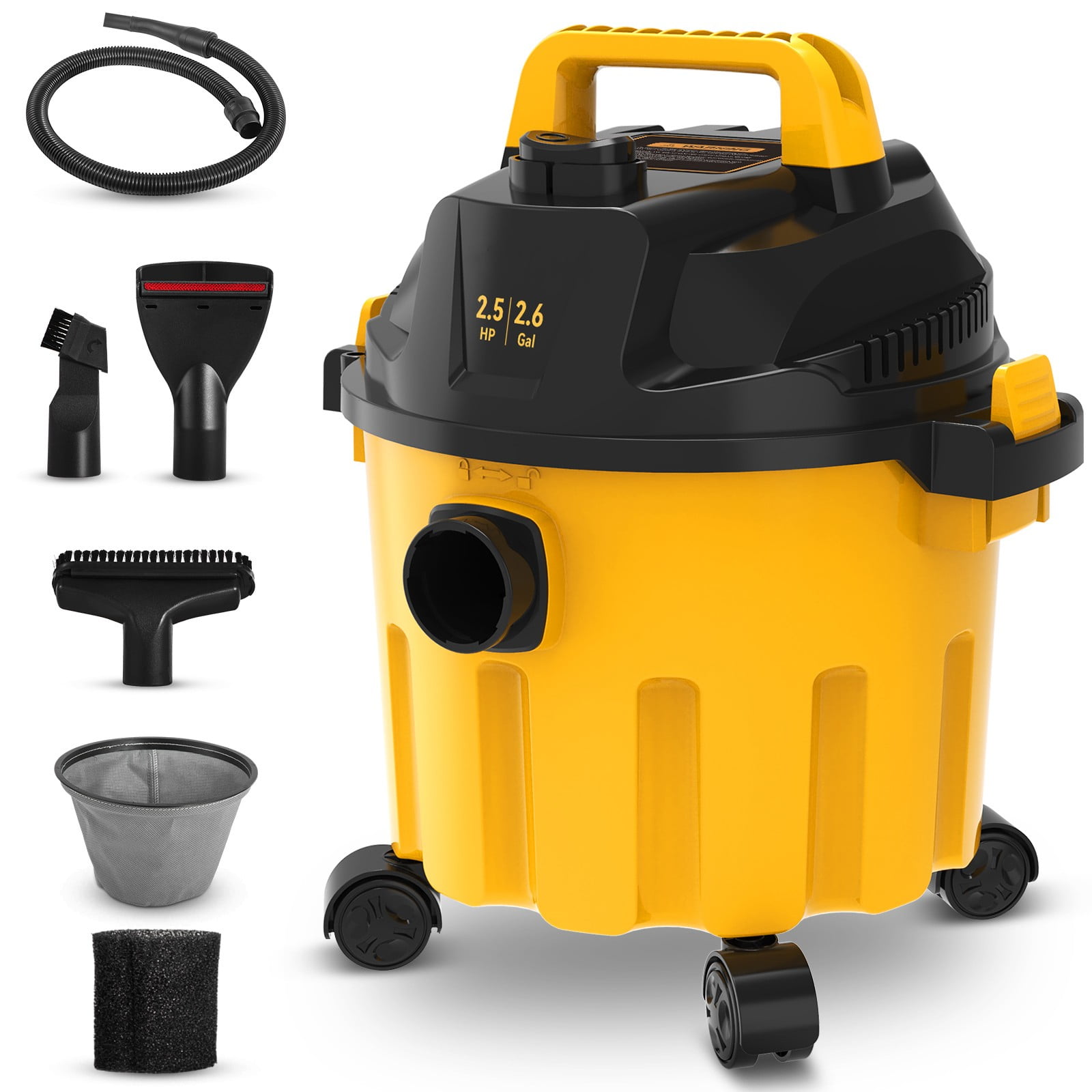 3 gal. Portable Wet/Dry Vacuum with Hose Accessories