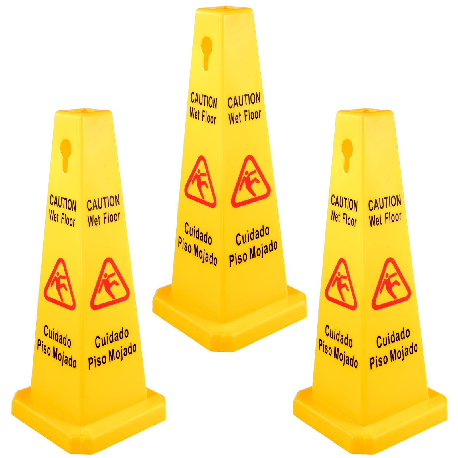 BENTISM Wet Floor Sign Caution Wet Floor Yellow Floor Wet Sign 4 Sided ...