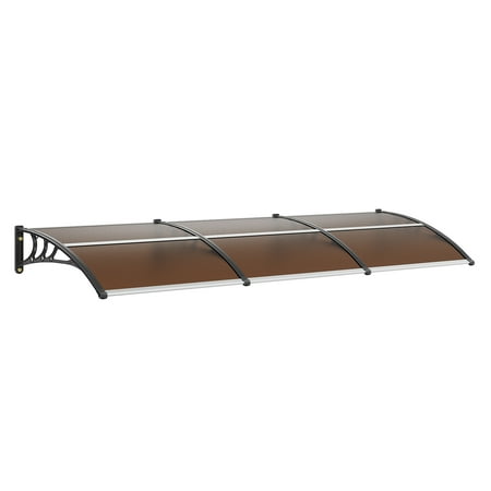 BENTISM Window Door Awning Canopy UV Rain Cover 38" x 117" PC Sheet Brown