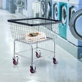 thumbnail image 1 of VEVOR Wire Laundry Cart Wire Laundry Basket 2.5 Bushel Heavy Duty w/ 4'' Wheels, 1 of 9