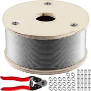 BENTISM Wire Rope Cable, Stainless Steel Wire Rope 1/8" x 500ft, 1x19 Steel Wire Cable Rope 316 Marine Grade