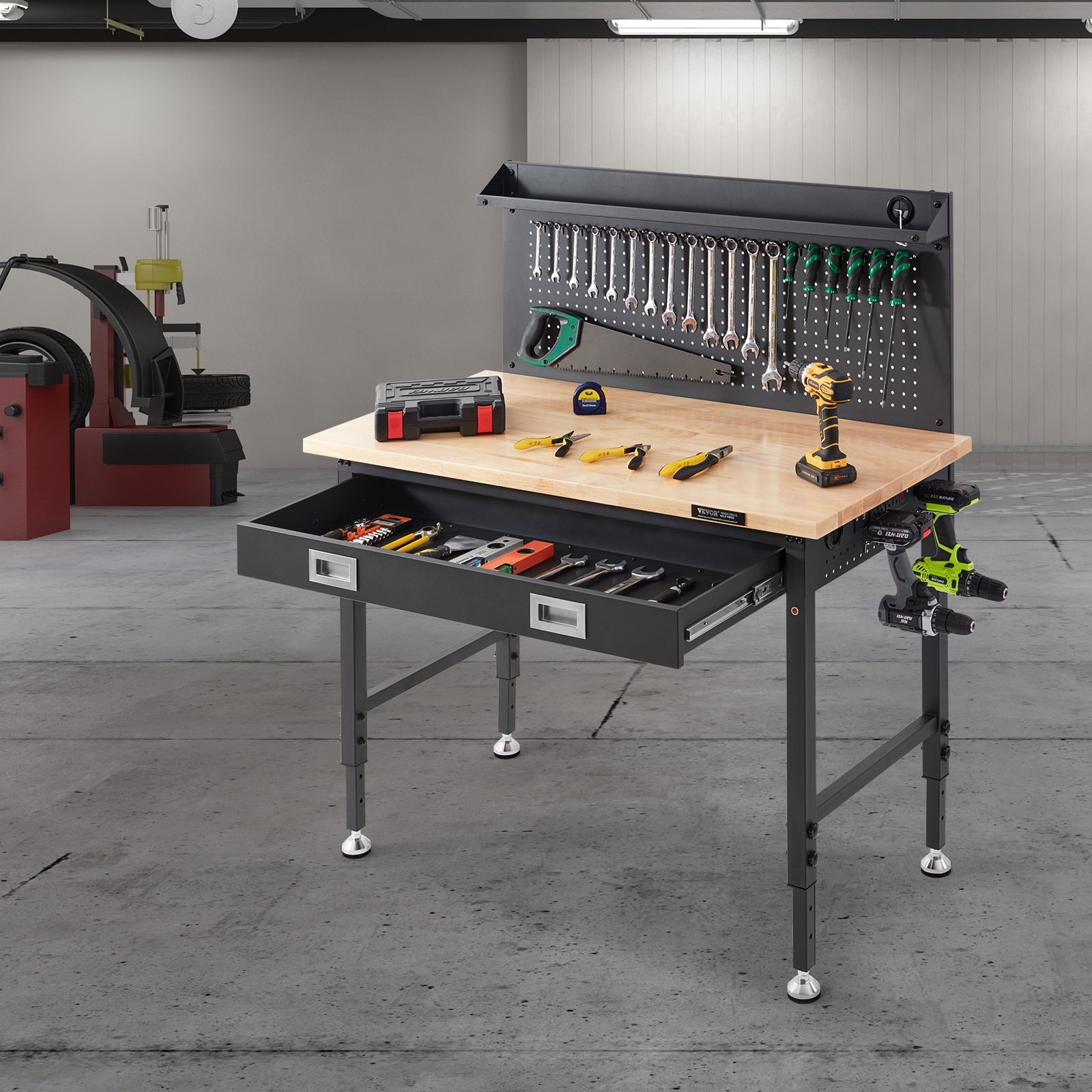 Seville Classics UltraHD Commercial Heavy-Duty Workcenter, with Pegboard  Workbenches