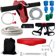 BENTISM Zipline Kit Backyard Zipline Kit 110ft Kids Zipline w/ 250lb Max Capacity