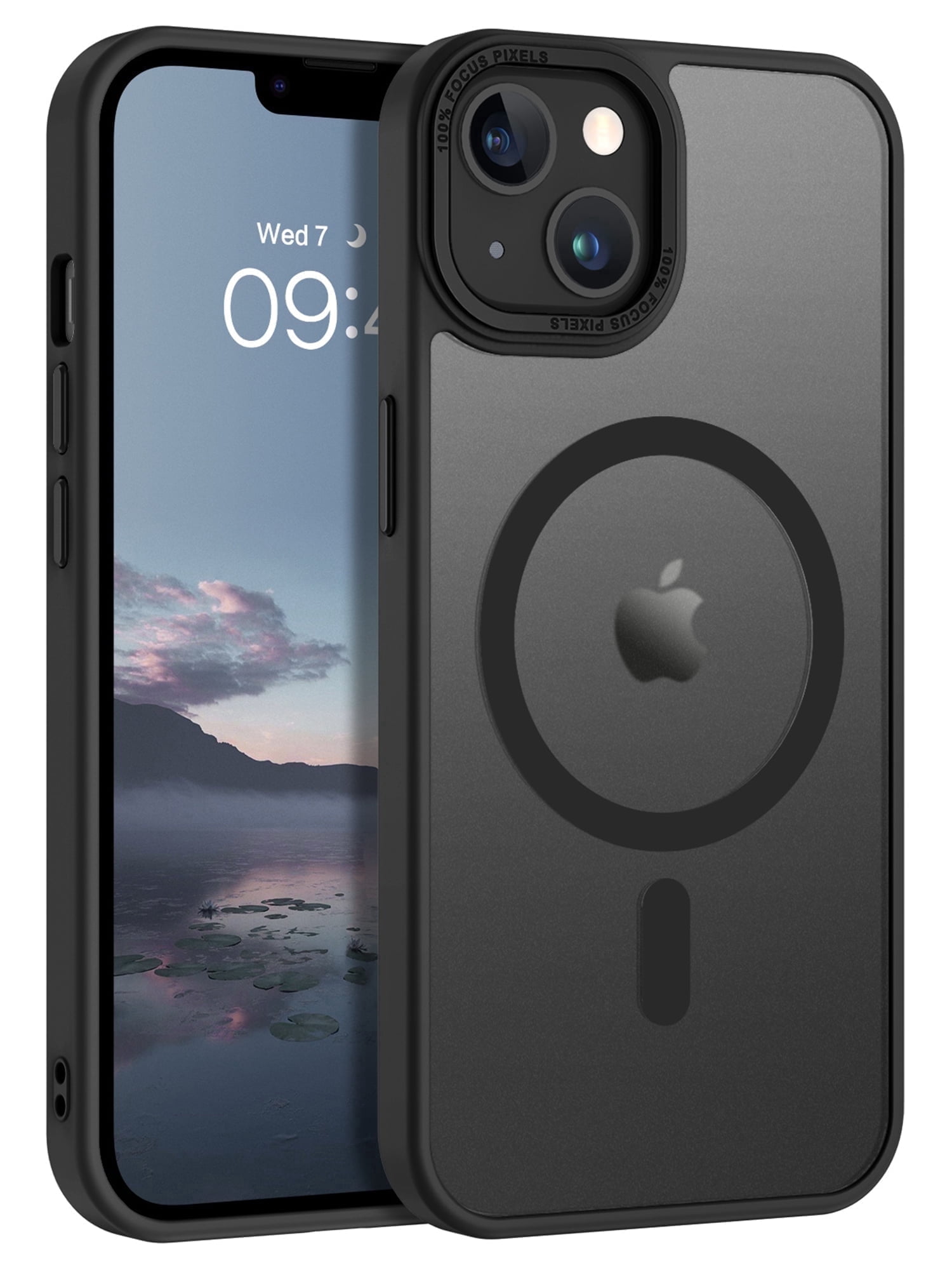 BENTOBEN Case for Iphone 13/14, 6.1" Slim Translucent Matte Magnetic Shockproof Cover, Black