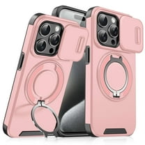 BENTOBEN Case for iPhone 14 Plus /iPhone 15 Plus 6.7", Built In Slide Camera Cover & Rotatable Kickstand Ring Heavy Duty ShockProof Protective Case