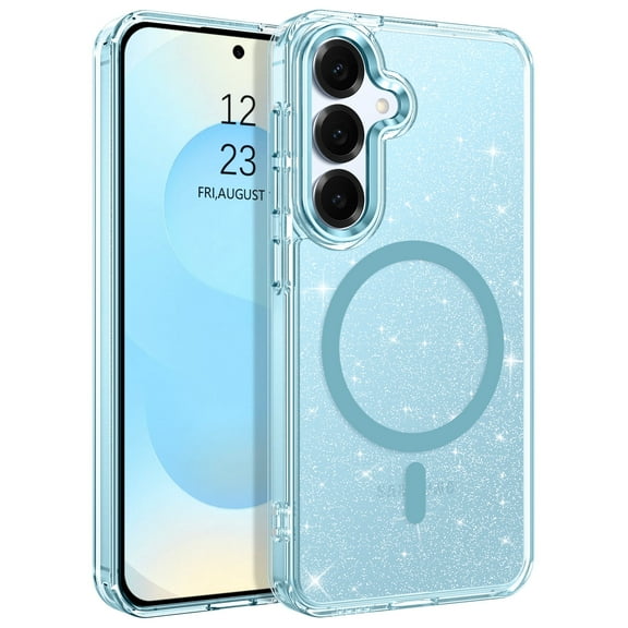 BENTOBEN Case for Samsung S25 Plus / Samsung S24 Plus 6.7" Magnetic Clear Glitter Case Compatible with Mag-safe Shockproof Sparkly Protective Case