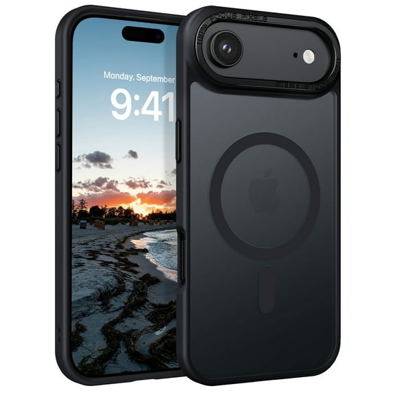 BENTOBEN Case for iphone Air Compatible with Mag-Safe 6.5" Metal Frame Slim Tpu Matte Shockproof Protective Cover Black