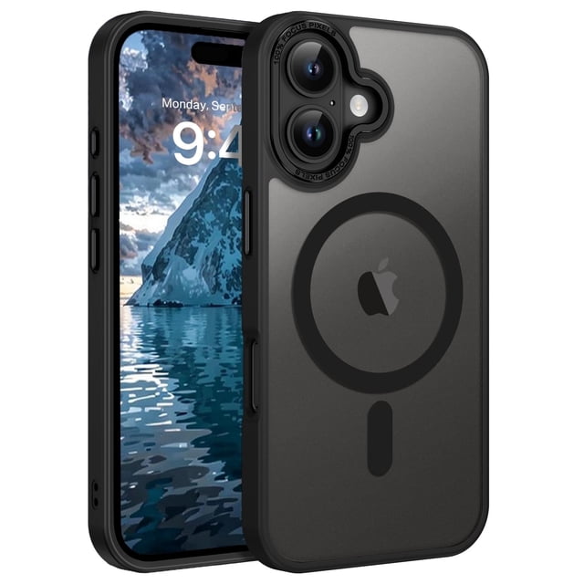 BENTOBEN Case for iPhone 17 Compatible with Mag-Safe 6.3" Metal Frame Slim Tpu Matte Shockproof Protective Cover Black