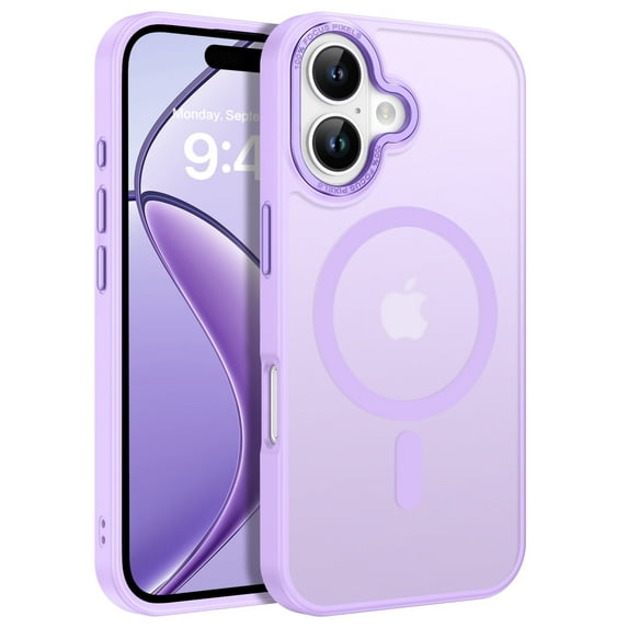 BENTOBEN Case for iPhone 17 Compatible with Mag-Safe 6.3" Metal Frame Slim Tpu Matte Shockproof Protective Cover Light Purple
