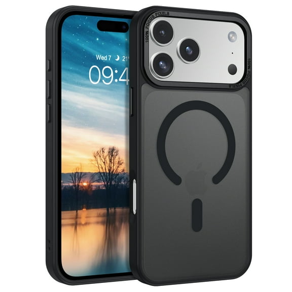 BENTOBEN Case for iPhone 17 Pro Compatible with Mag-Safe 6.3" Metal Frame Slim Tpu Matte Shockproof Protective Cover Black
